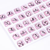 Light Rose Dome Cushion Square Shape High Quality Glass Pointed Back Fancy Rhinestones WholesaleRhinestone